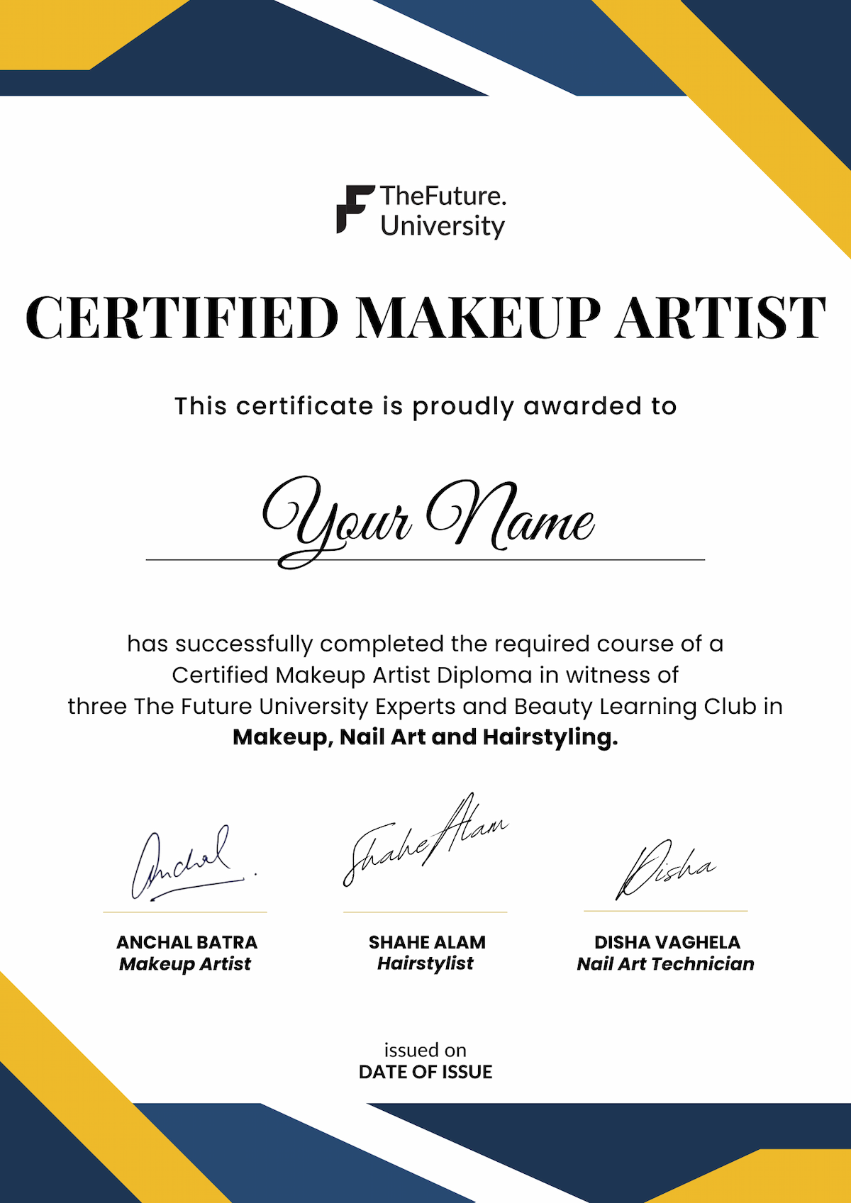 COD for Makeup and Beauty Diploma The Future University